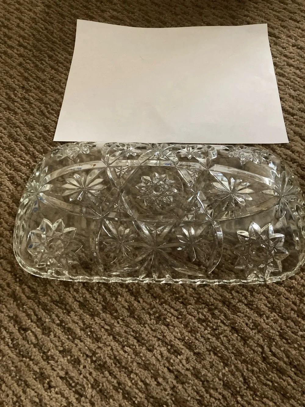 Cut Glass Decorative Serving Tray - Clear